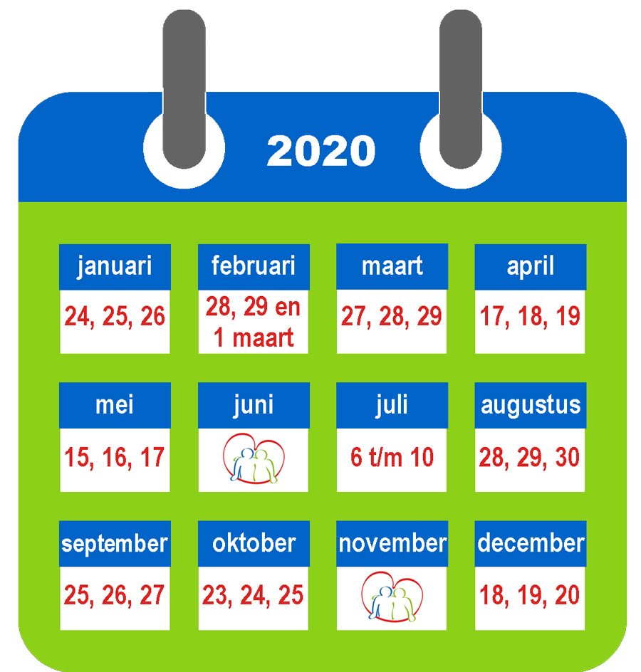 Logeerkalender 2020 met wijzigingen in de zomer